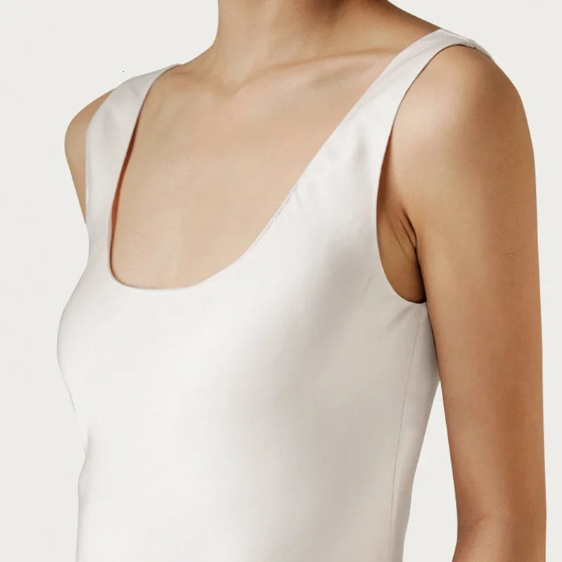 BirdTree OEKO-TEX 22MM 100% Silk Solid Dress,European Size Women U-neck Sleeveless Sling Dresses,2026 Summer New Dress D5O505JF