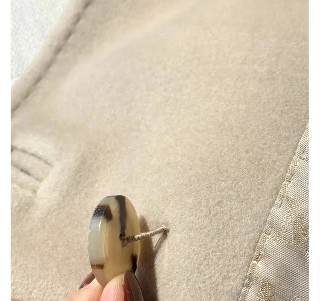 101801 Italy imported double-sided cashmere coat for women medium and long 2025 new original woolen coat for women