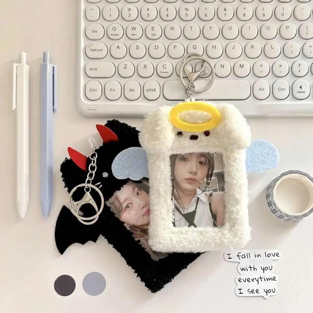 Cute Plush Photocard Case Demons&Angels Multifunctional Photo Card Holder Card Case Students