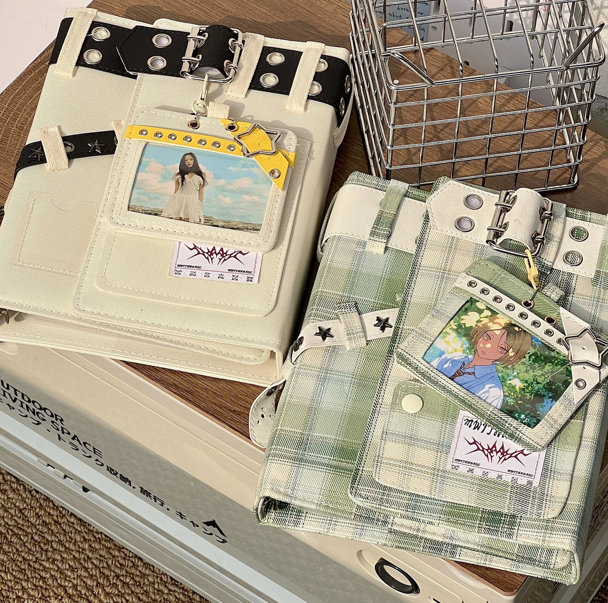 Checkered Star Denim K-pop Photocard Binder