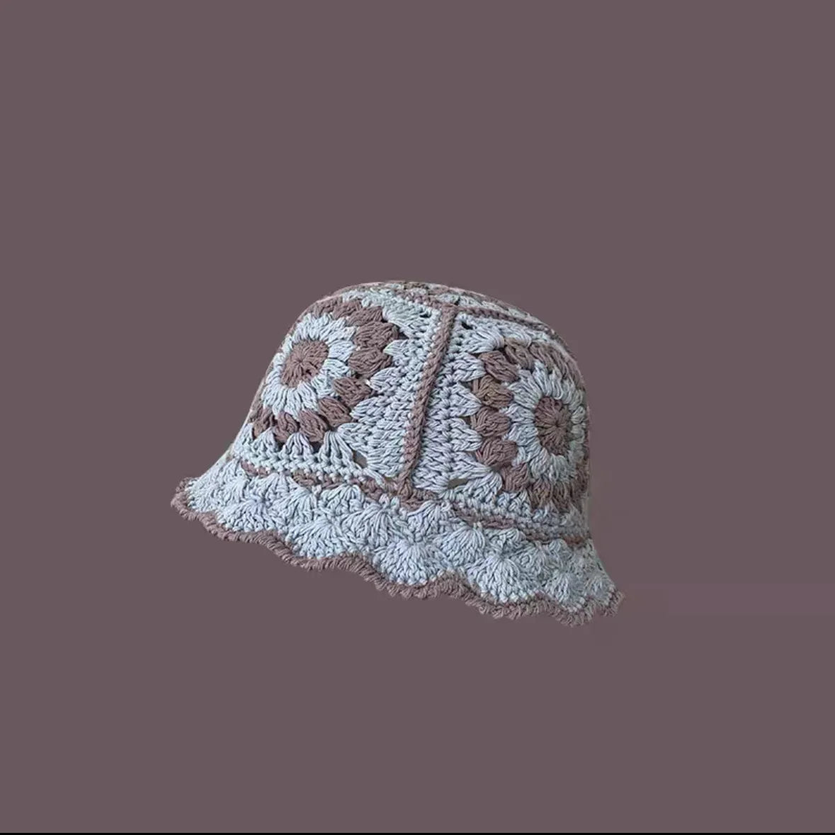 2023 Autumn New Crochet Korean Handmade Bucket Hat Women Weaving Knitted Hat  Fashion Flowers Autumn Winter Beanies Basin Cap