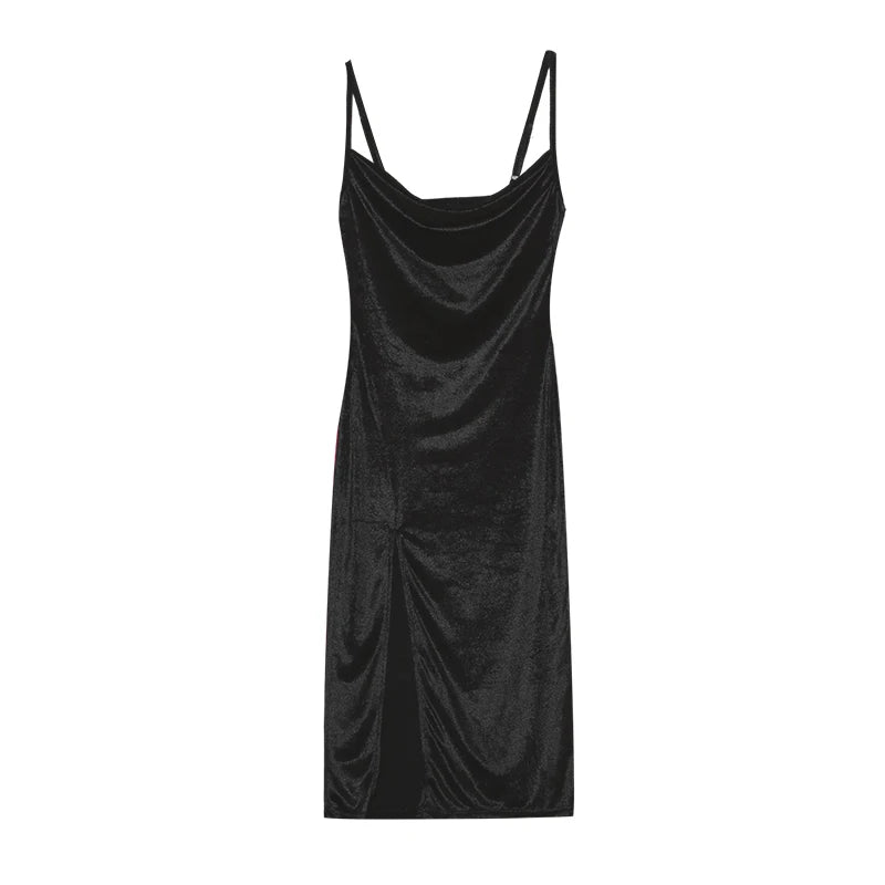 Slim Fit Slit Strap Ankle-Length Sheath Dress | Inspired by Özge Törer