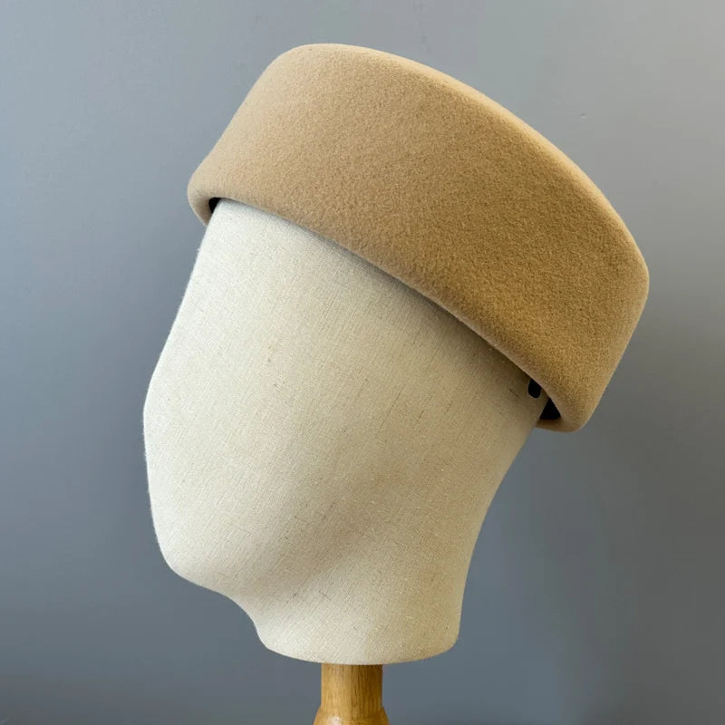 New Britain Elegant 100% Wool Felt Blocked Berets for Women Kids Bread Pumpkin Fedoras Ladies Autumn Winter Simple Painter Hat