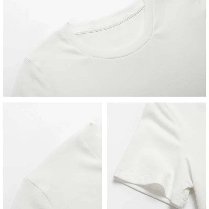 Solid O-Neck Short Sleeve Cotton Tee | Inspired by Hande Erçel