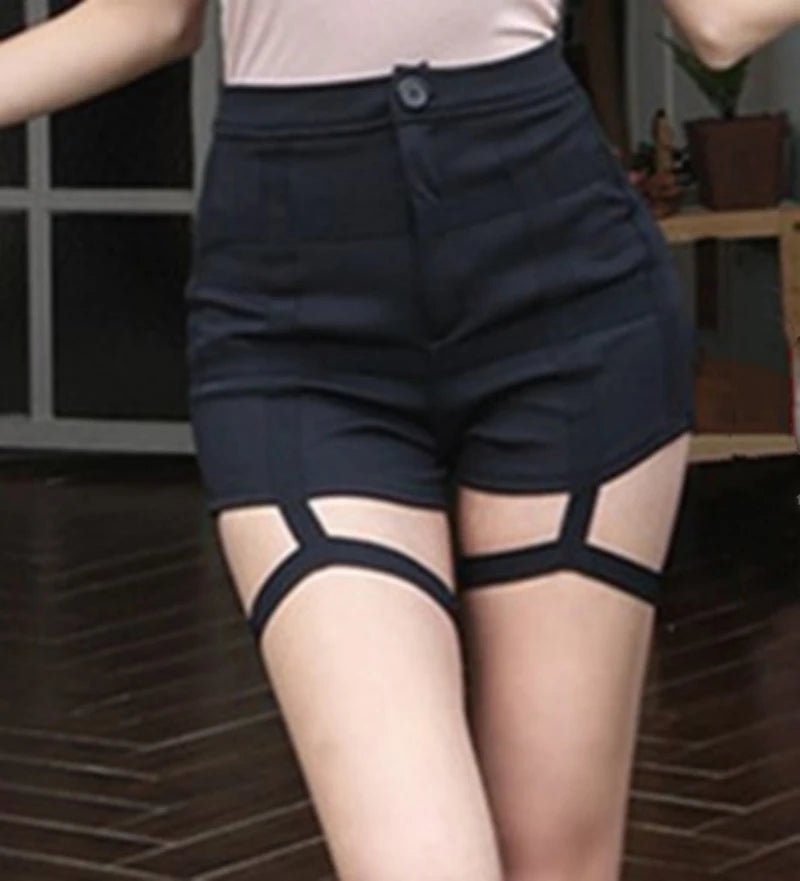 Kpop Girl Group LISA Women Dancer Sexy Hot Girl Outfits Hip-Hop Street Dancewear Korean Jazz Costume Black Elastic Tight Shorts