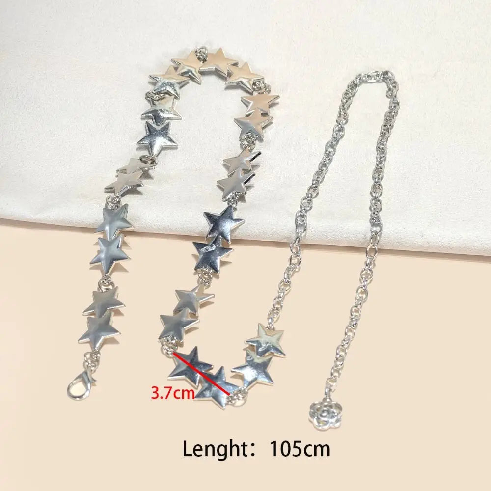 Women's Fashion Silver Waist Chain Accessories Retro Metal Chain Body Chain Ethnic Design Bohemian Chain Belt With Skirt