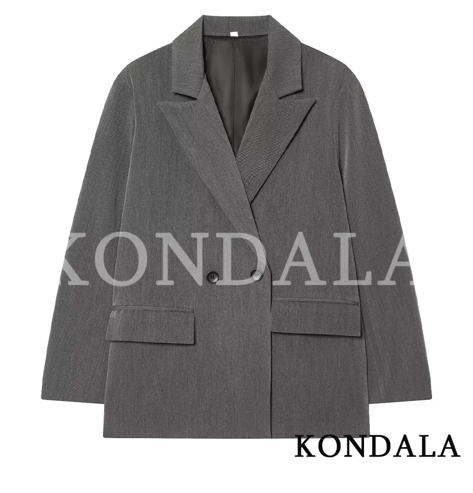 Double-Breasted Notched Collar Blazer Jacket | Inspired by Pınar Deniz