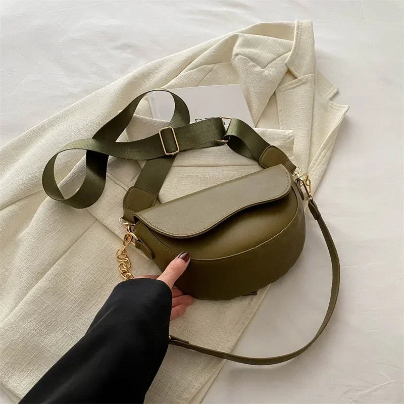 Vintage Double Strap Saddle Crossbody Shoulder Bag | Inspired by Neslihan Atagül