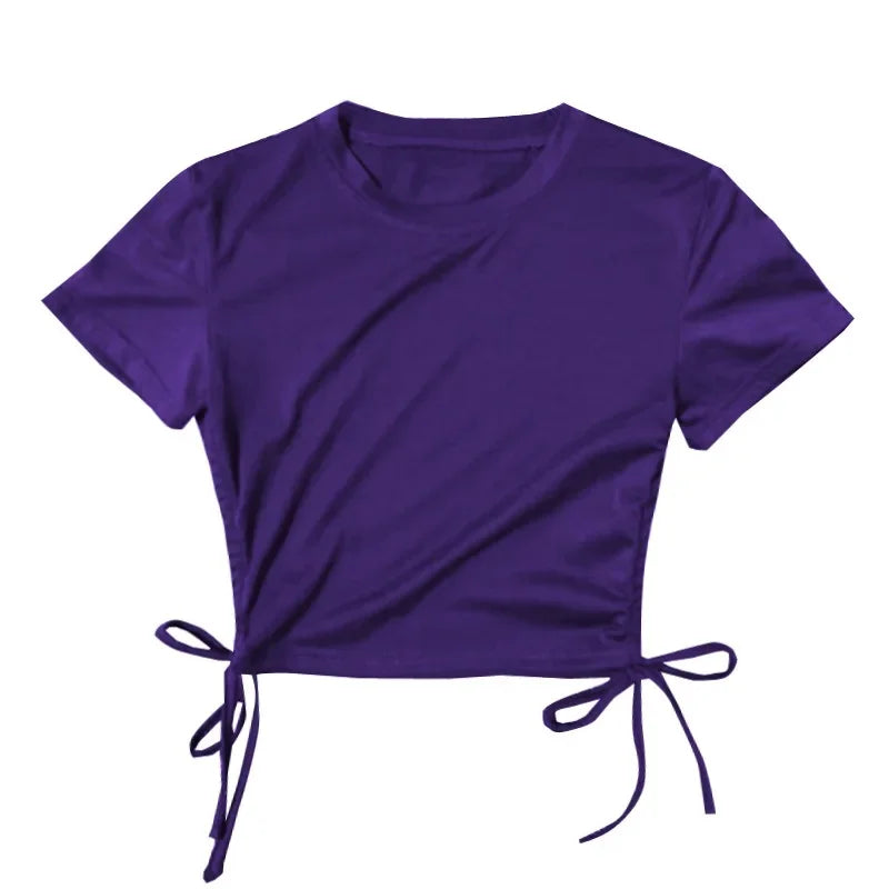 Sexy Fitness Sportswear Top Women's Short Sleeve Running Tight T-shirt Cross-Border Multicolor Breathtaking Gymnastics Shirt
