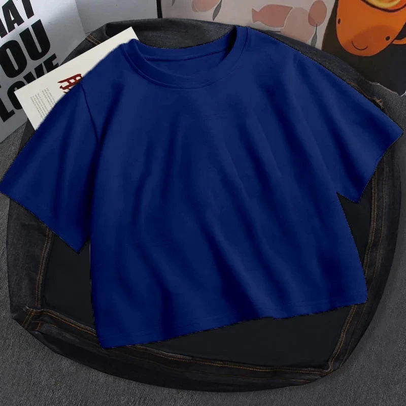 Solid O-Neck Short Sleeve Cotton Tee | Inspired by Hande Erçel
