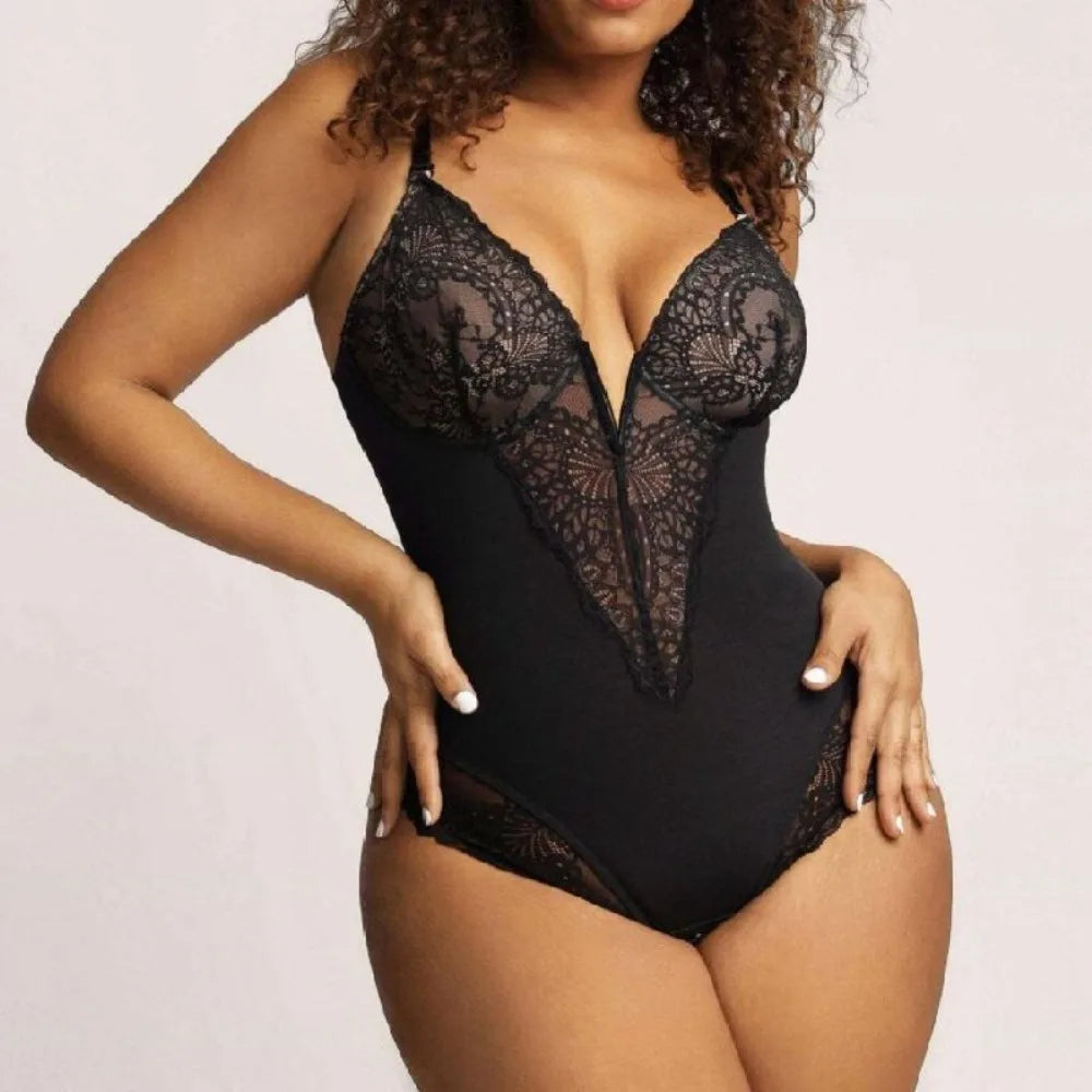 Fashionable Comfortable Lace Hollow Jumpsuit Sexy Shapewear Women's Abdominal Shaping