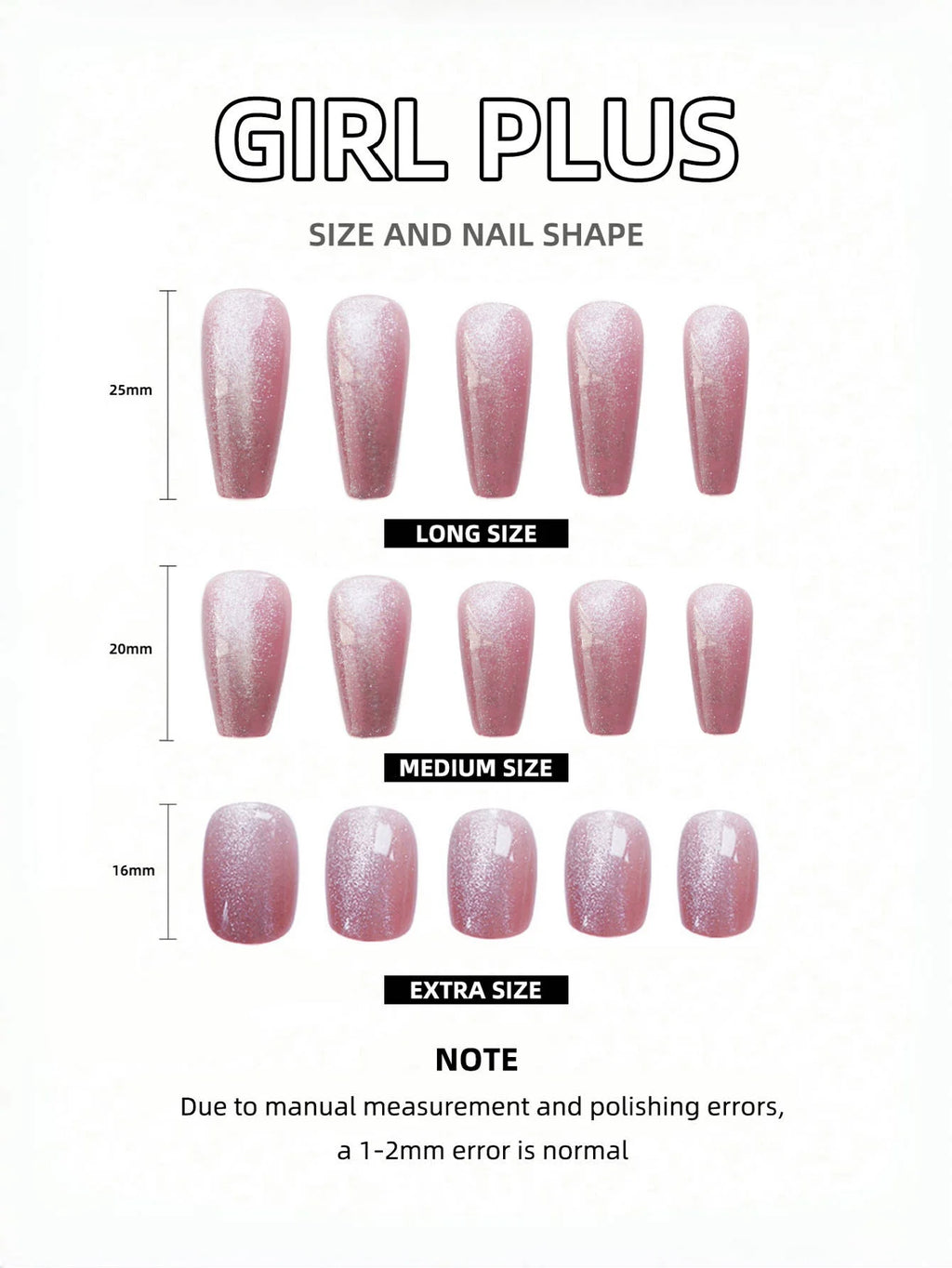 Elegant Pink Handmade Press-on Nails