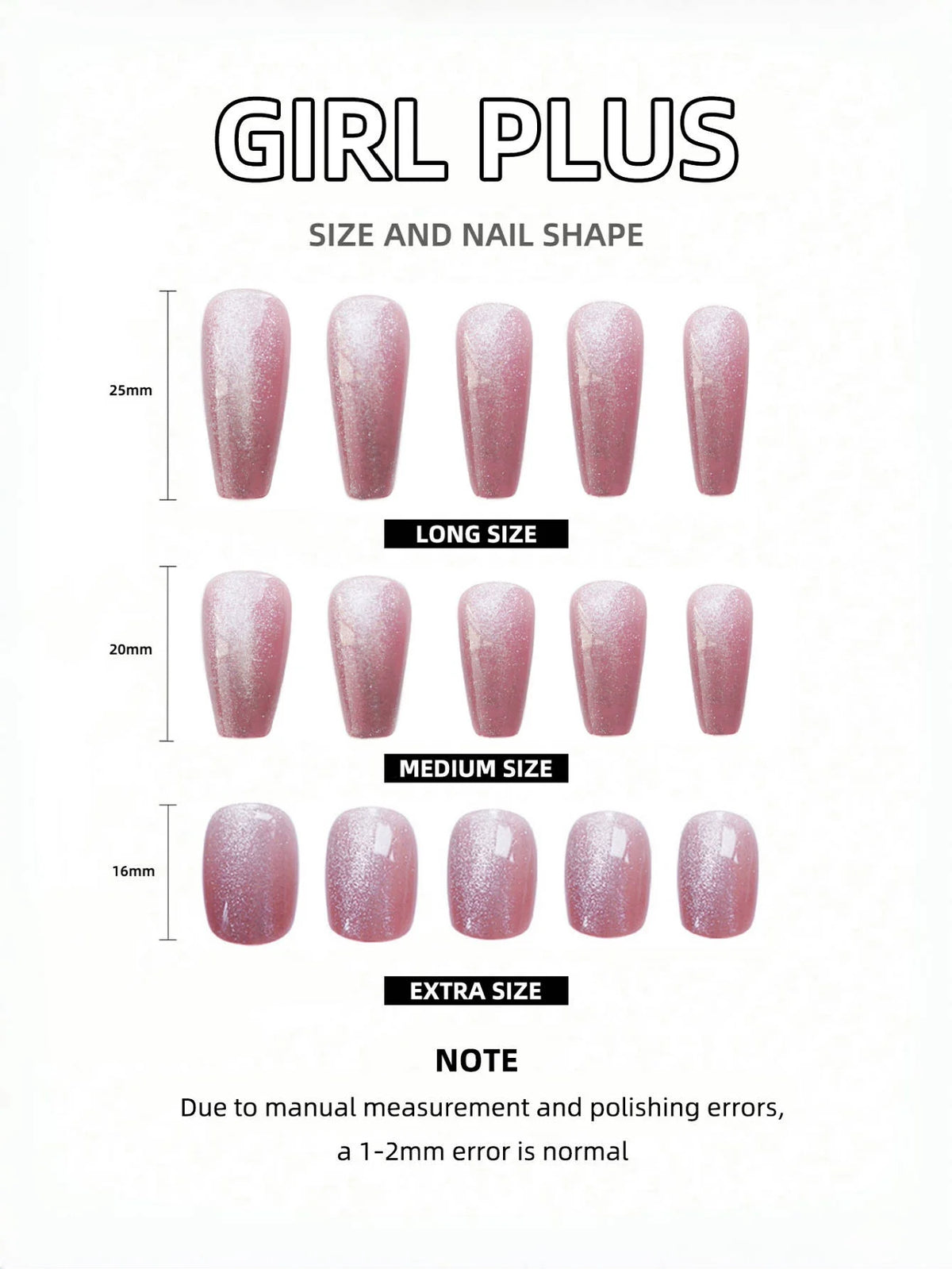 Elegant Pink Handmade Press-on Nails