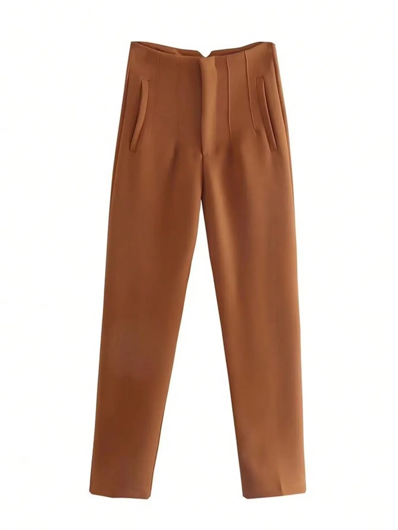 HH Women Vintage Solid Pencil Pants High Waist Pant For Women Casual Streetwear Woman Trousers Office Wear Basic Pant Mujer