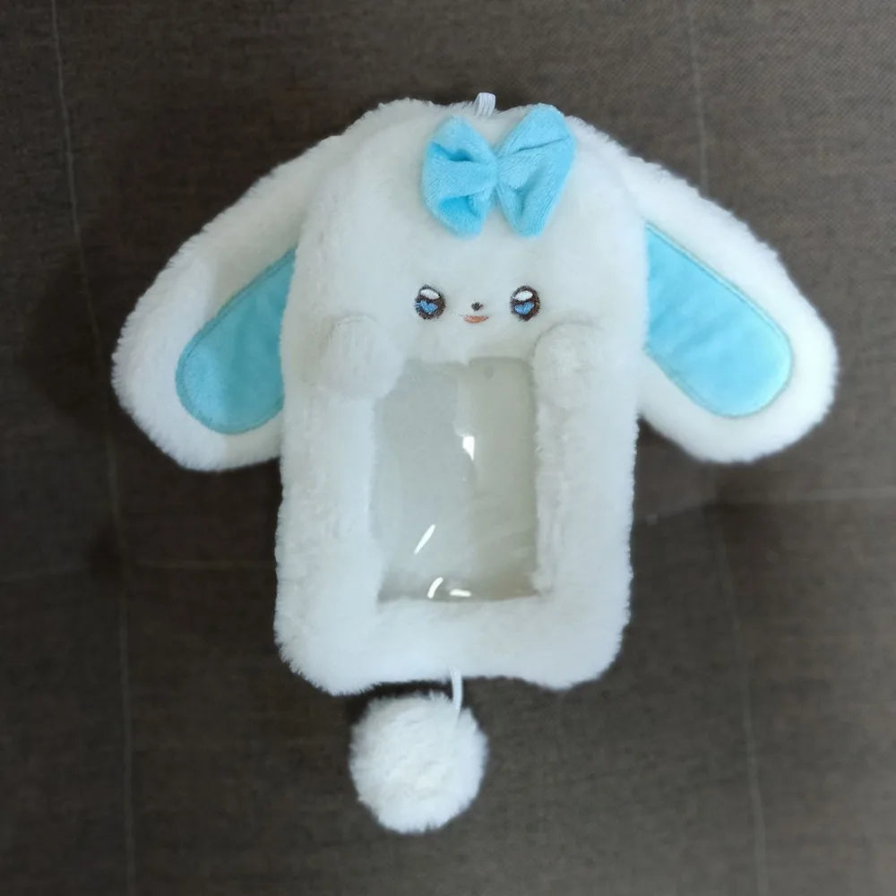 Cartoon Multifunctional Photocard Case Plush Big Eared Rabbit/Border Collie Card Case Rabbit/Dog/Cat Photo Card Holder Students