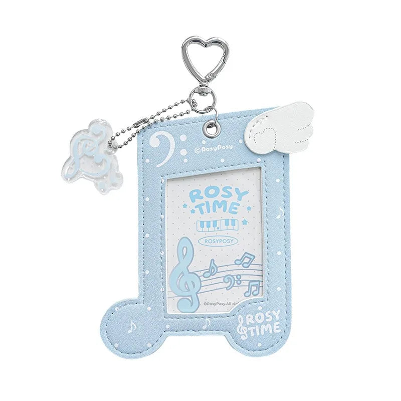 Musical Photocard Holder PU Leather Photo Card Sleeves Photo Album Backpack Charms Kpop Card Binder Cover Photo Card Keyring