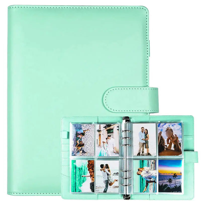 Kpop Photocard Binder with 25 pages 4-Pocket Card Collector Album with 200 Card Slots PU Leather Cover Organizing Cards