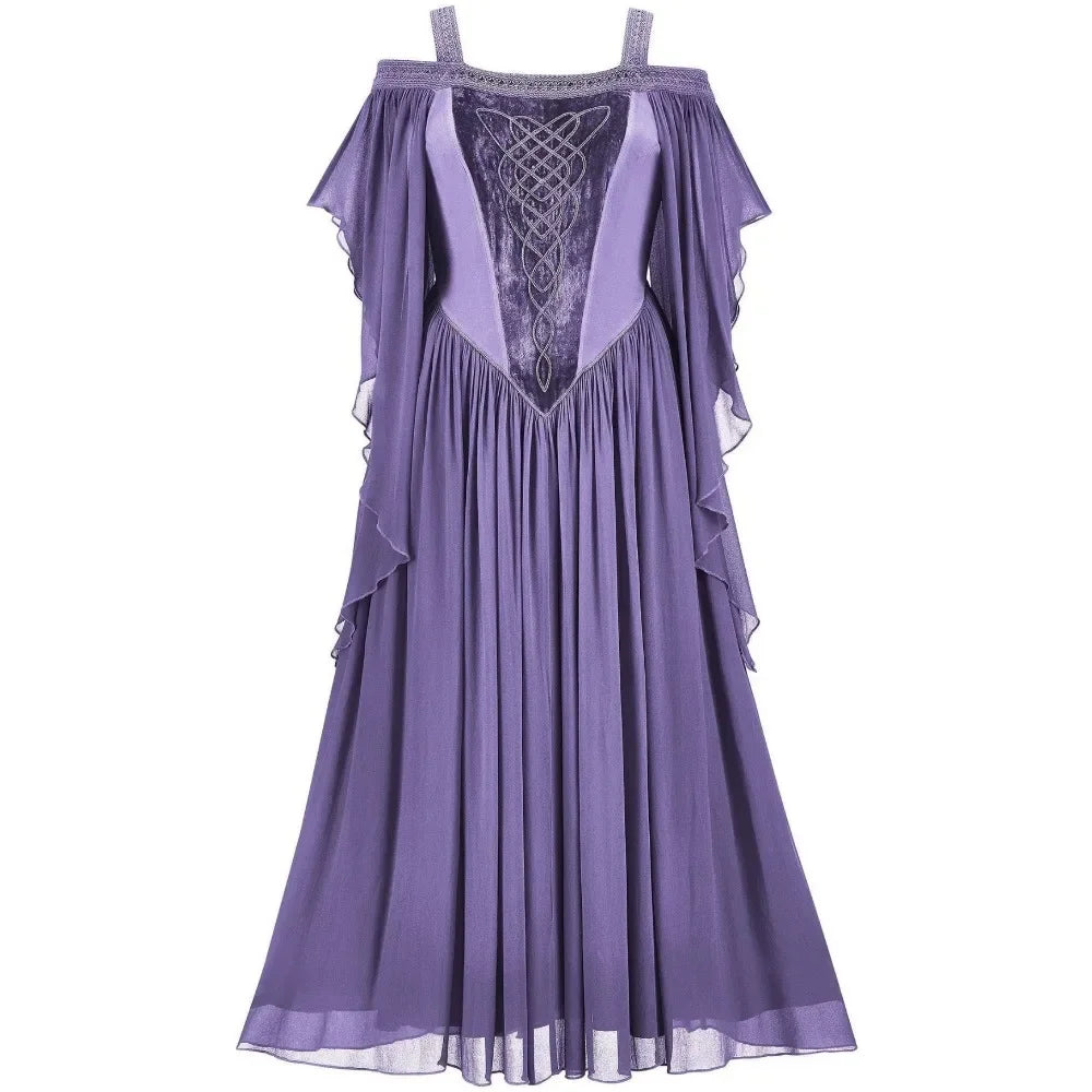 Medieval Punk Elf Dress Cosplay Halloween Costumes Women Palace Christmas Carnival Witch Princess Victorian Gown Robe Vestido