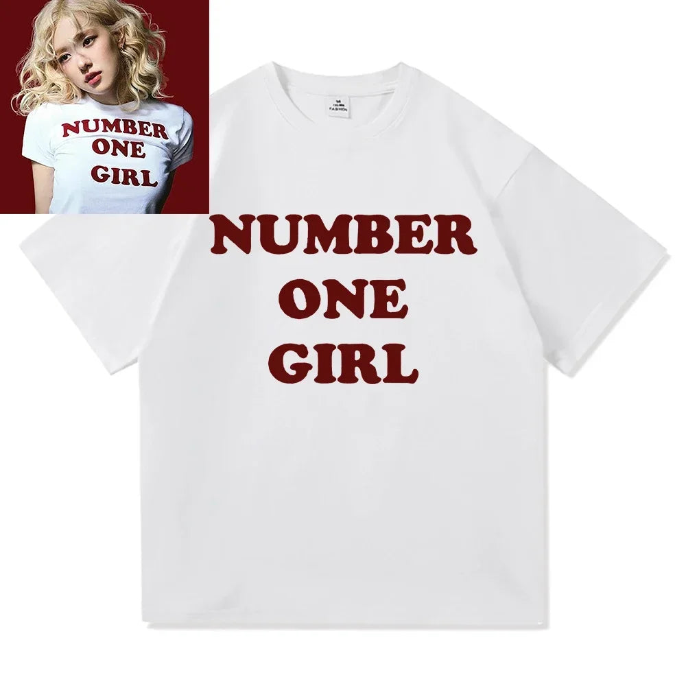 Rosé New Album Number One Girl Same T Shirt Men/women Kids Clothing Harajuku Tops Y2k Unisex High Quality Tees Graphic Clothes