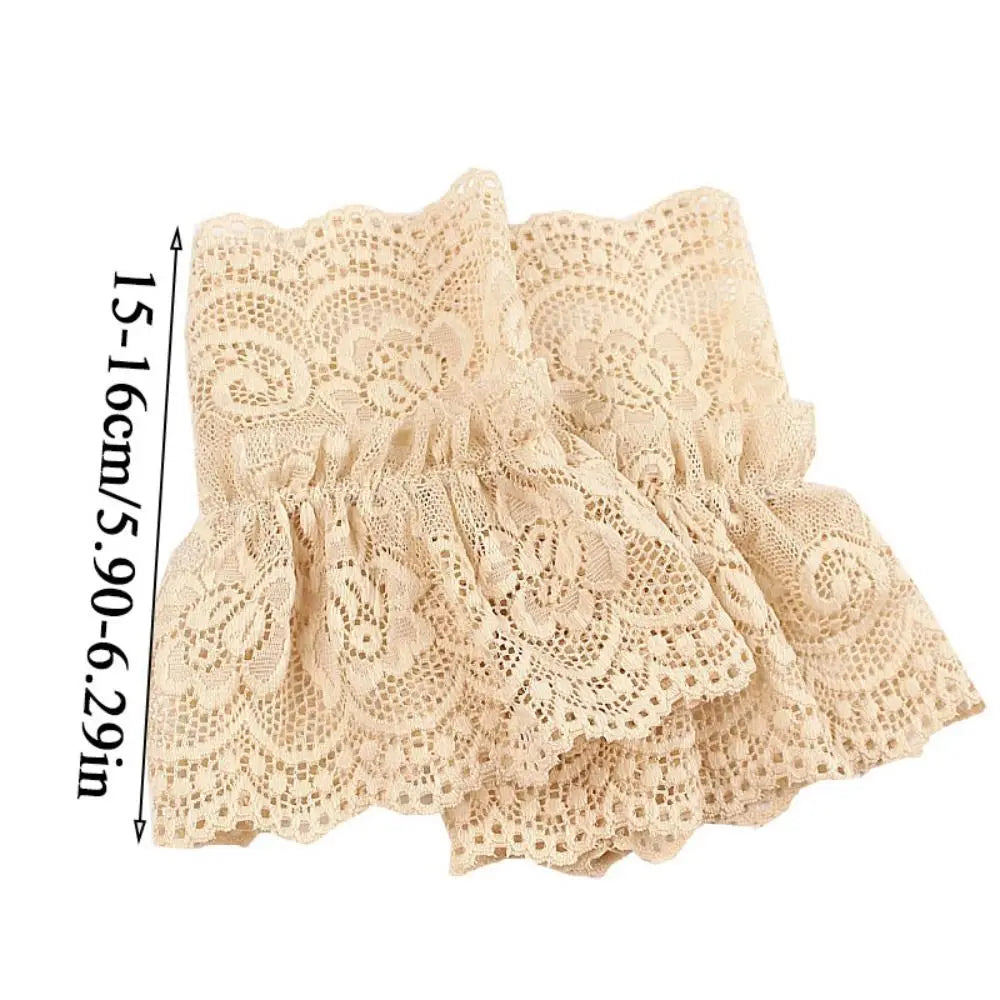 1Pair Sun Protection Arm Cover Scar Cover Sweater Decorative Detachable Sleeve Cuffs Fake Sleeve Lace Cuffs Ruffles Elbow Sleeve