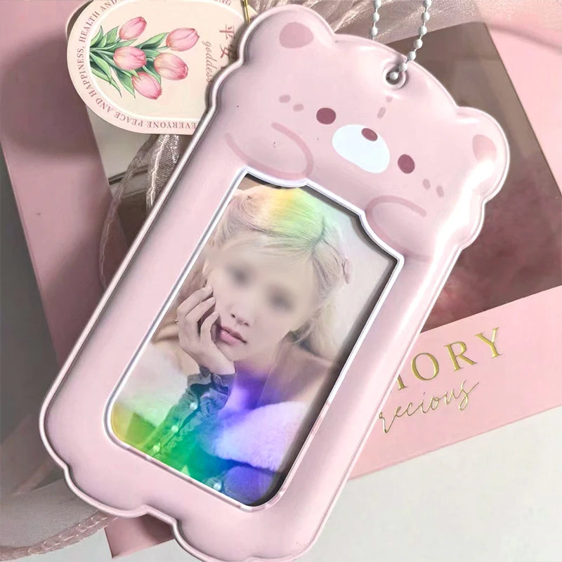 Kpop Photocard Holder Binder Photo Card Holder 3inch Idol Binder Photocard Display Keychain Protective Cover Photo Albums
