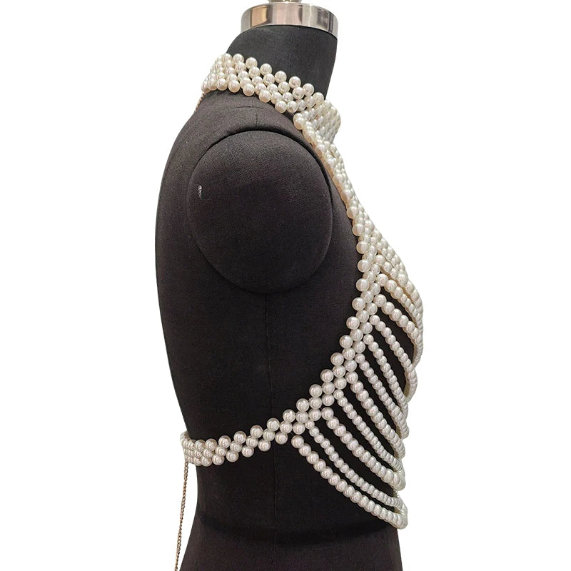 Pearl Body Chain Bralette | Meri