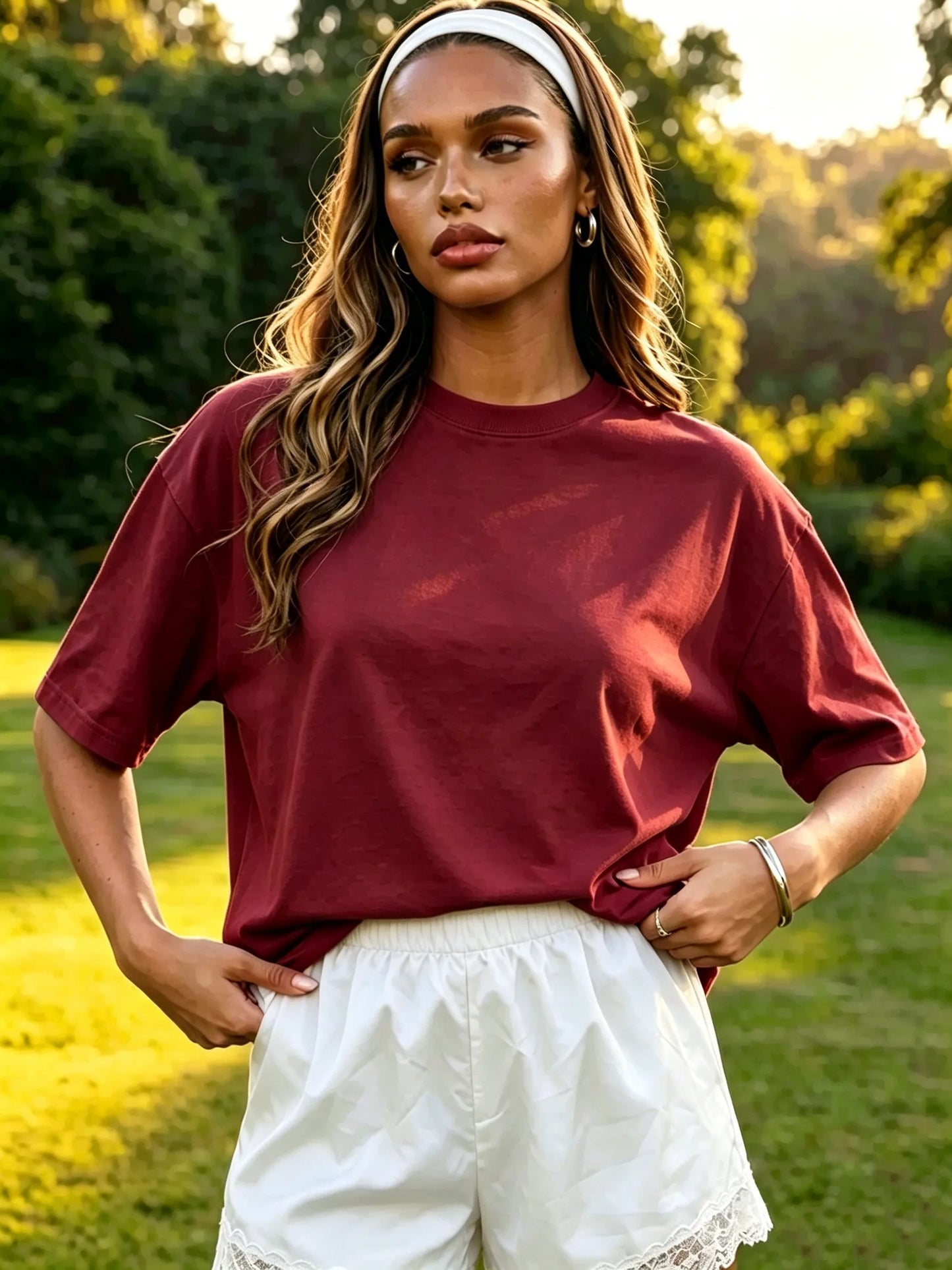 Solid DailyTee Family Korean Style T-Shirt Women Cotton Y2K Crewneck T Shirts All-Match Summer Clothing Comfortable Loose Top