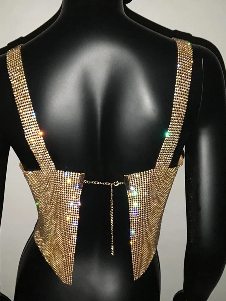 Rhinestone Backless Cami Crop Top | Inspired by Hilal