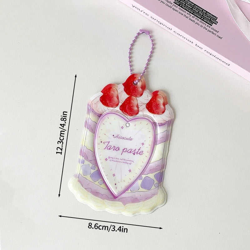 Kpop Photocard Holder PU Leather Photo Card Holder Idol Photocards Cover ID Card Sleeves Bag Charms Keychain Photo Album