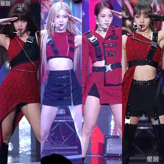 Blackpink Stage Costume Set, Vest, Crop Top & Mini Skirt | Inspired by Blackpink