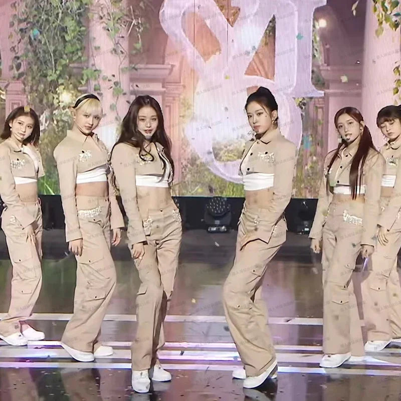 Kpop Crop Top & Cargo Pants Set | Inspired by Wonyoung