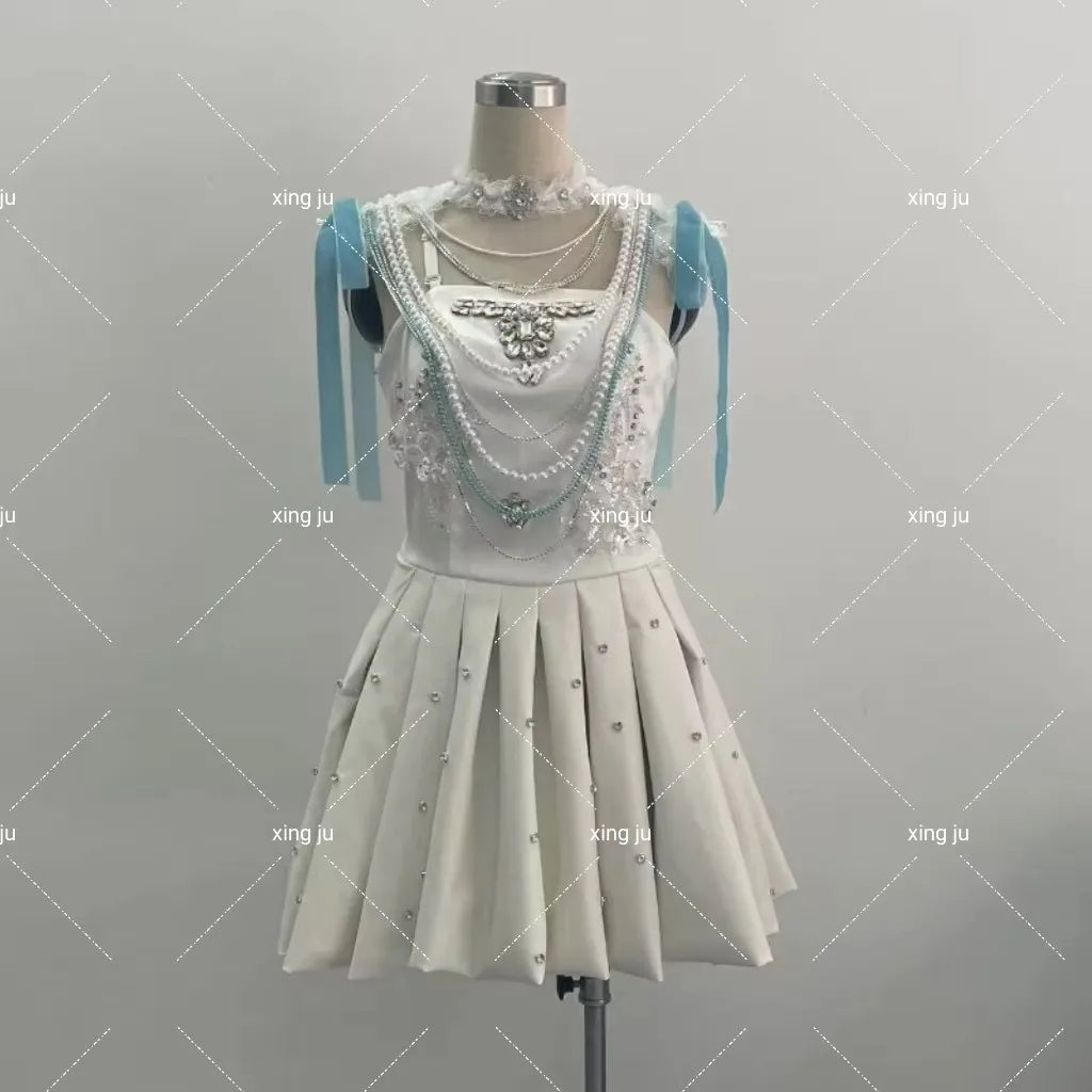 2025 New Kpop Korean Singer Stage Outfits Women Group Jazz Street Dance Wear Nightclub Girl Performance Suit Festival Party Wear