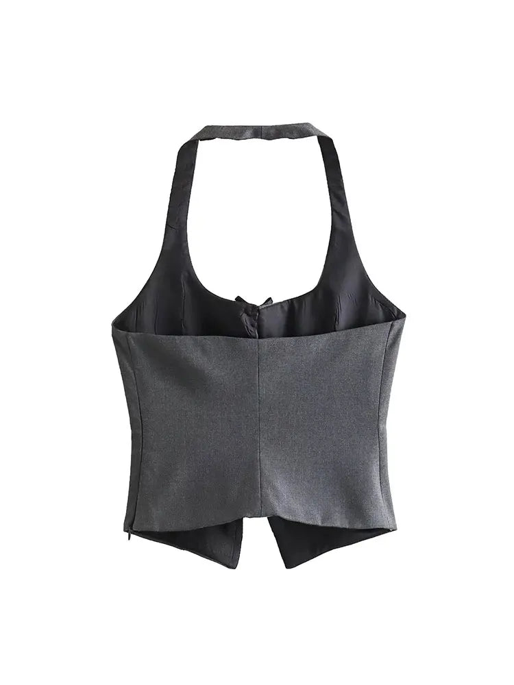 Halter Top Women Off Shoulder Top Female Backless Sexy Tops Woman Bustier Tops