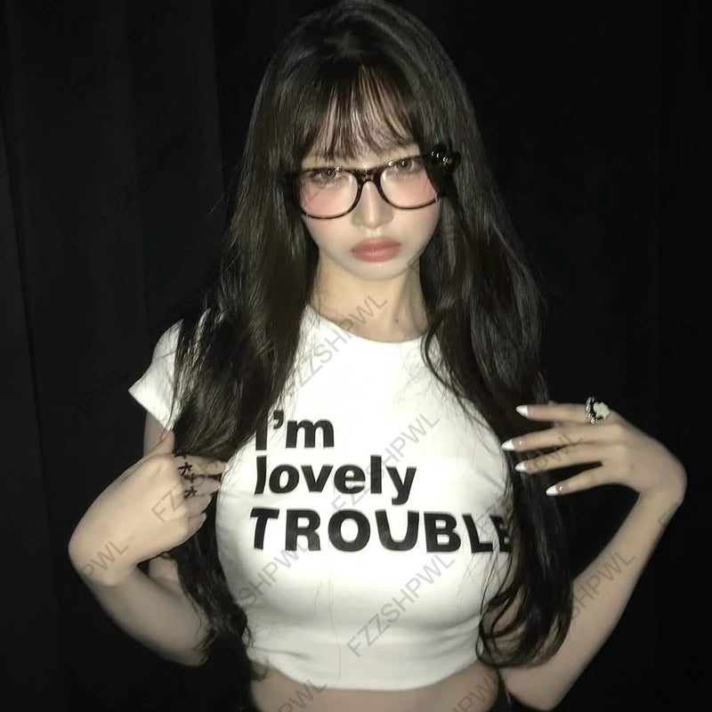 Grunge Clothes Y2k Top Women Aesthetic 90s Vintage Clothes Women's Cropped Crop Top Sexys Female Summer Emo Clothing Cute Tops