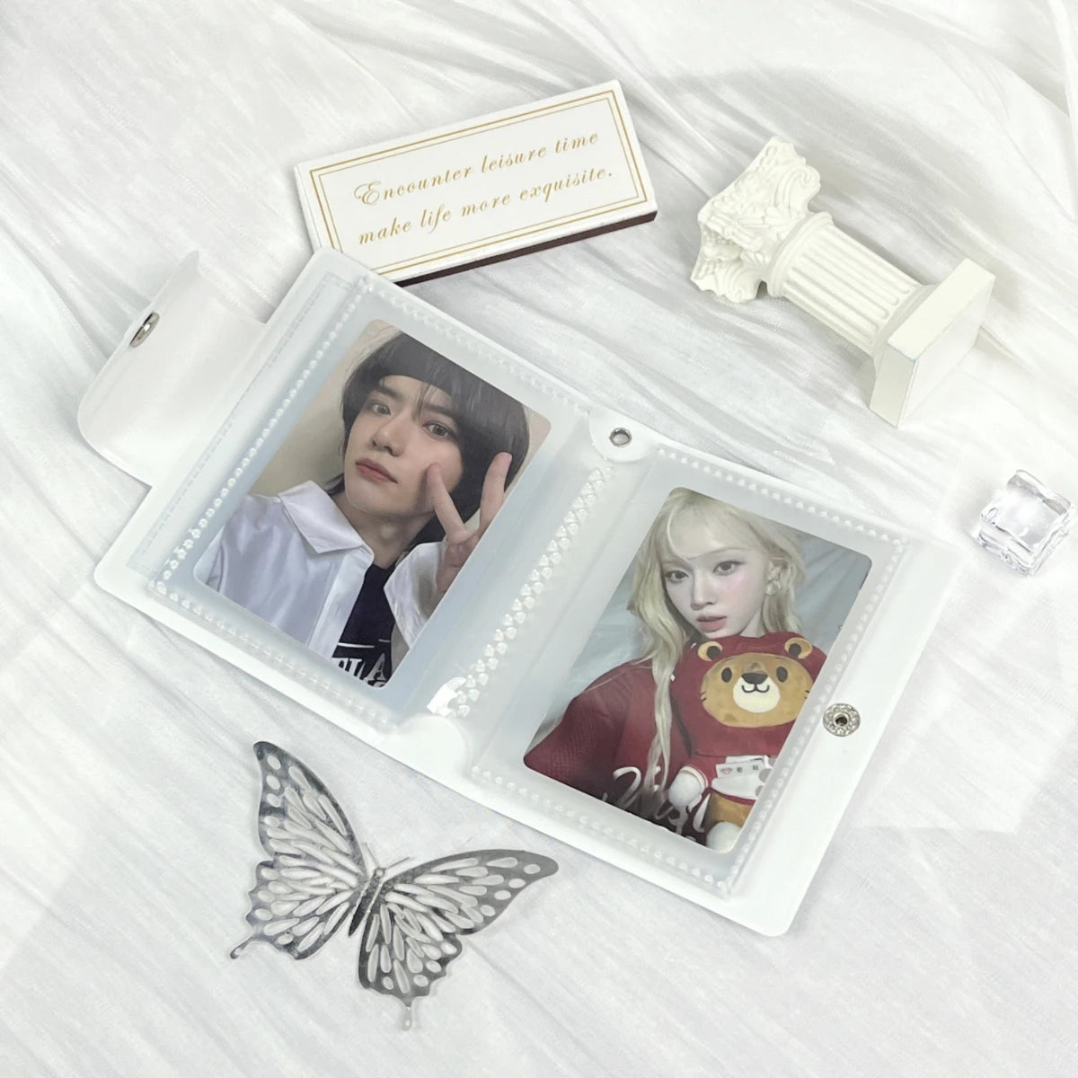 Rose Butterfly Photo Small Card Bag Mini Album 3-3.5 Celebrity Album Cardbook Suitable for Celebrity Anime Small Card Storage