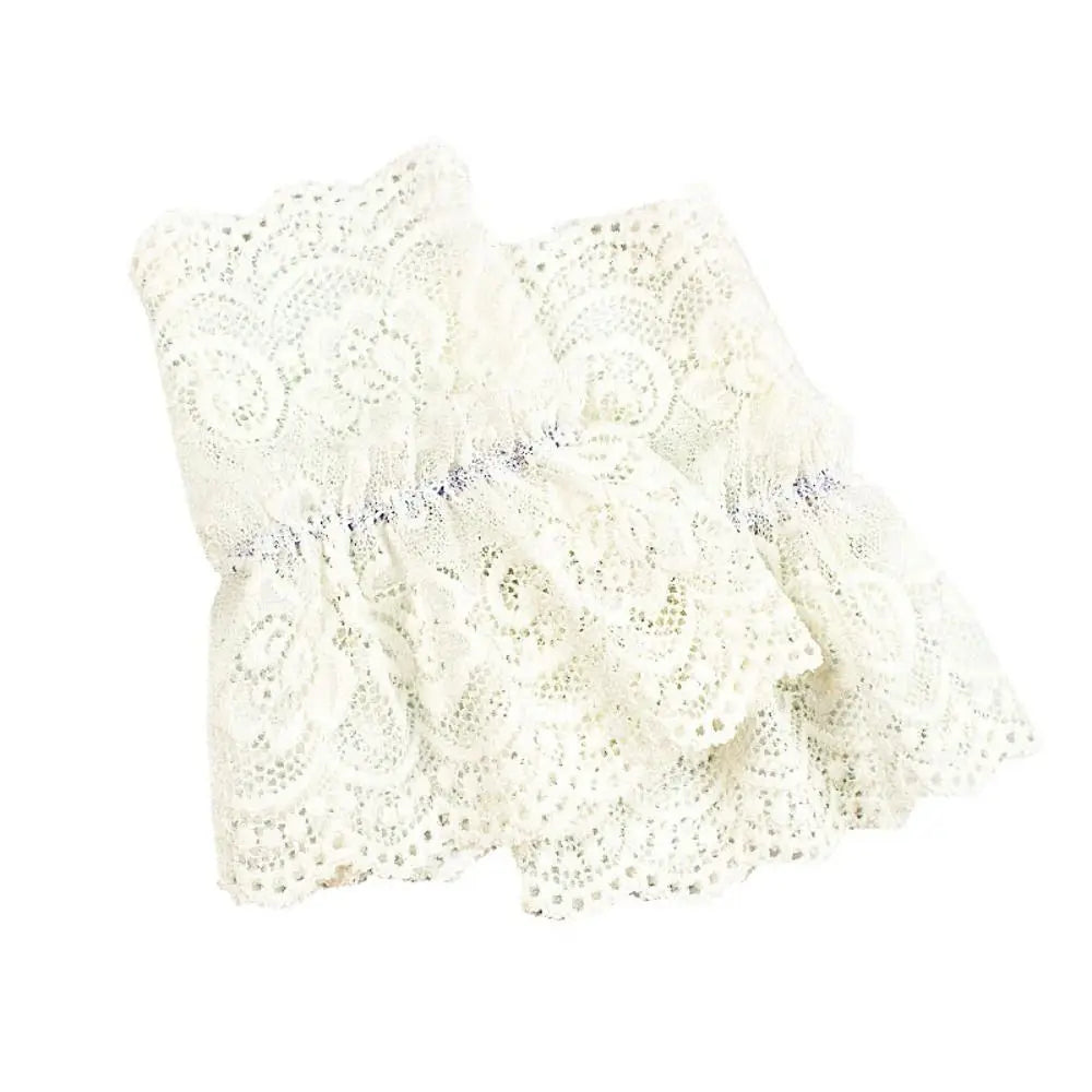 1Pair Sun Protection Arm Cover Scar Cover Sweater Decorative Detachable Sleeve Cuffs Fake Sleeve Lace Cuffs Ruffles Elbow Sleeve