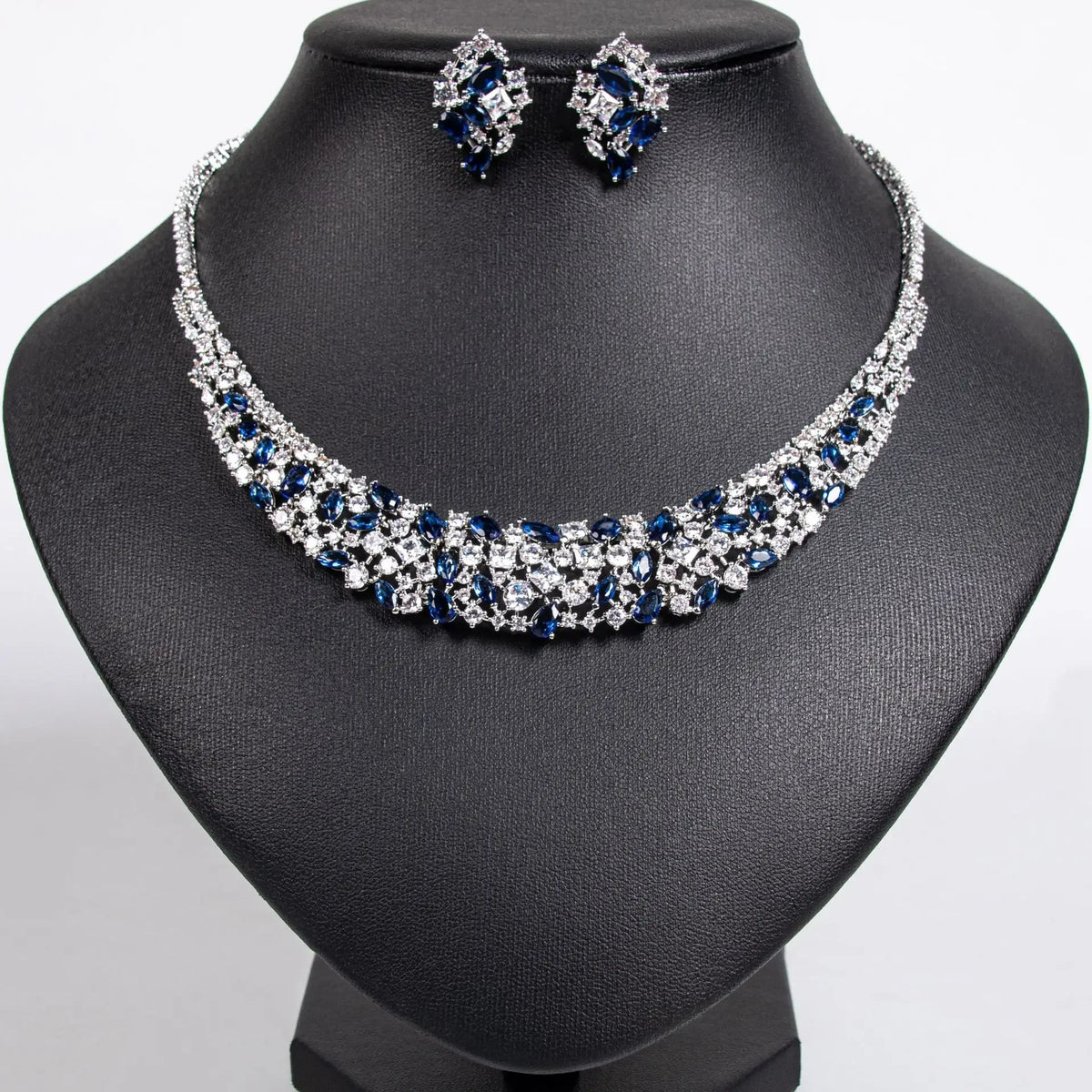Oil Painting CZ Necklace & Earrings Jewelry Set | Inspired by Esra Bilgiç