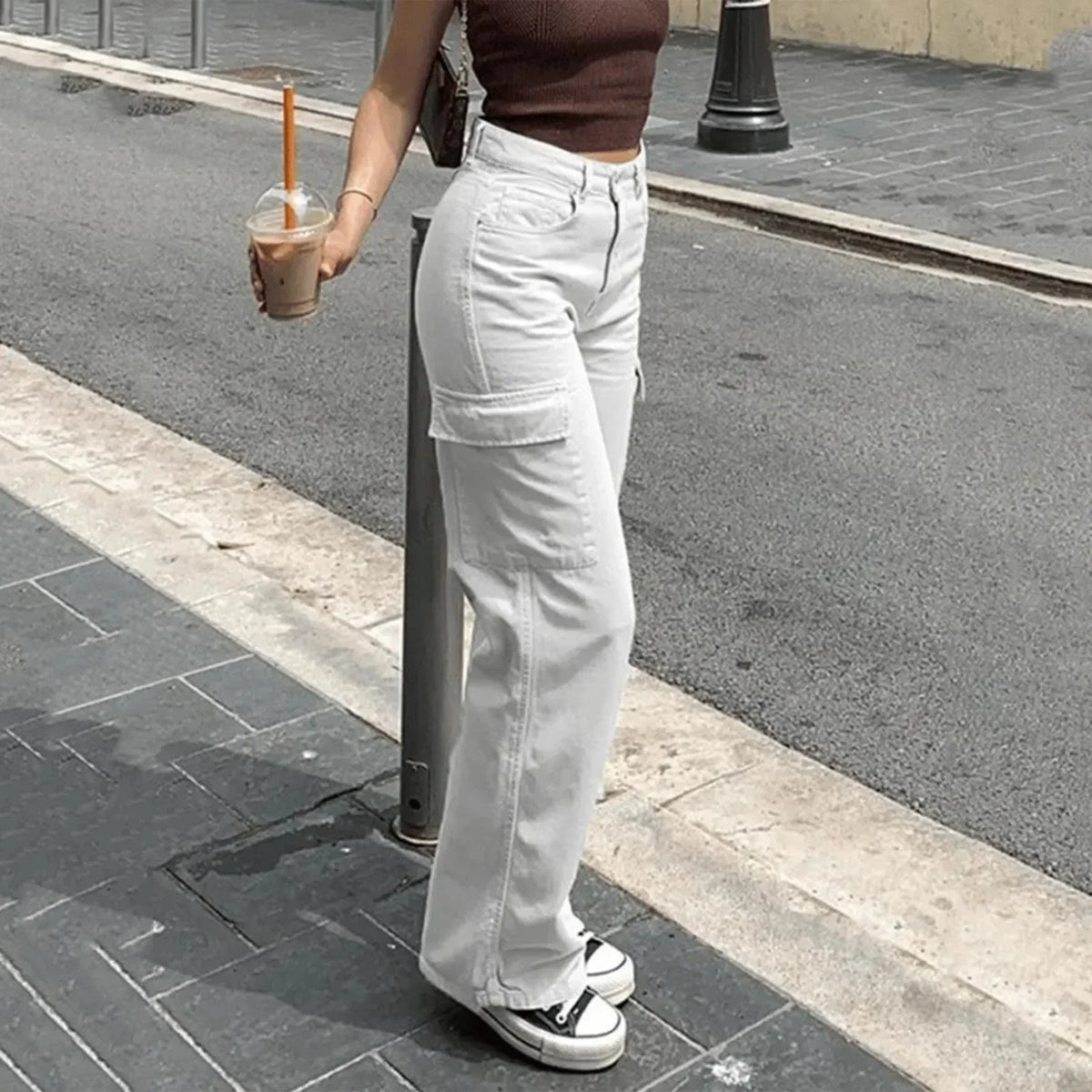 Adjustable Wide-Leg Cargo Pants | Inspired by Hande Erçel