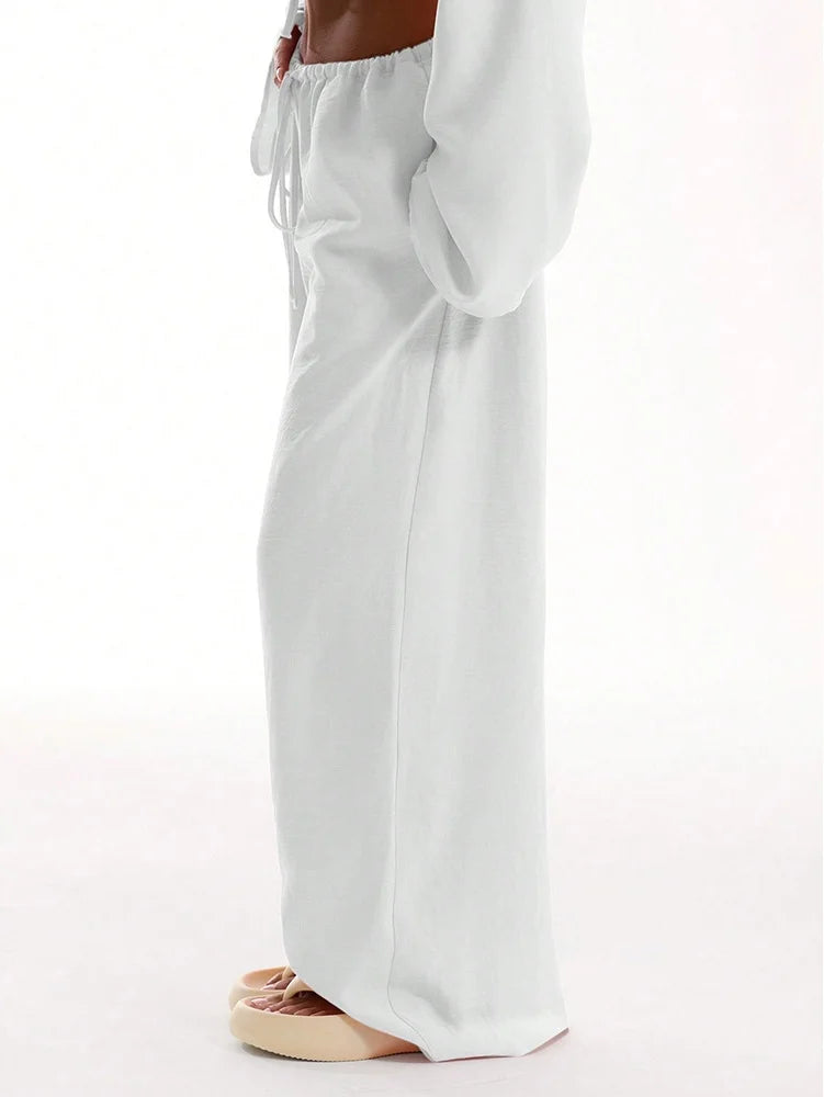 Wide-Leg Drawstring High Waist Trousers | Inspired by Hande Erçel