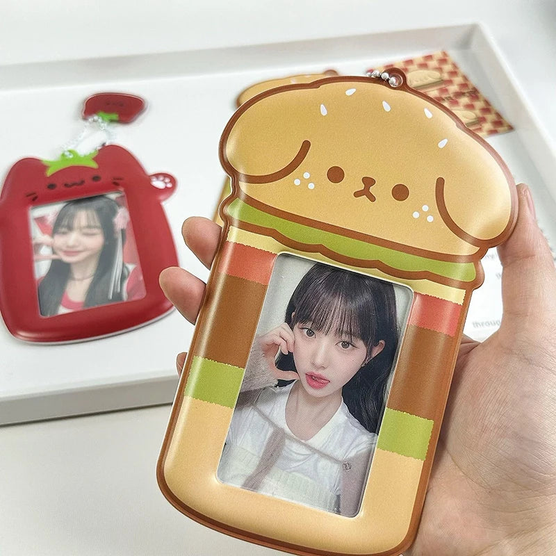 Kpop Photocard Holder Binder Photo Card Holder 3inch Idol Binder Photocard Display Keychain Protective Cover Photo Albums