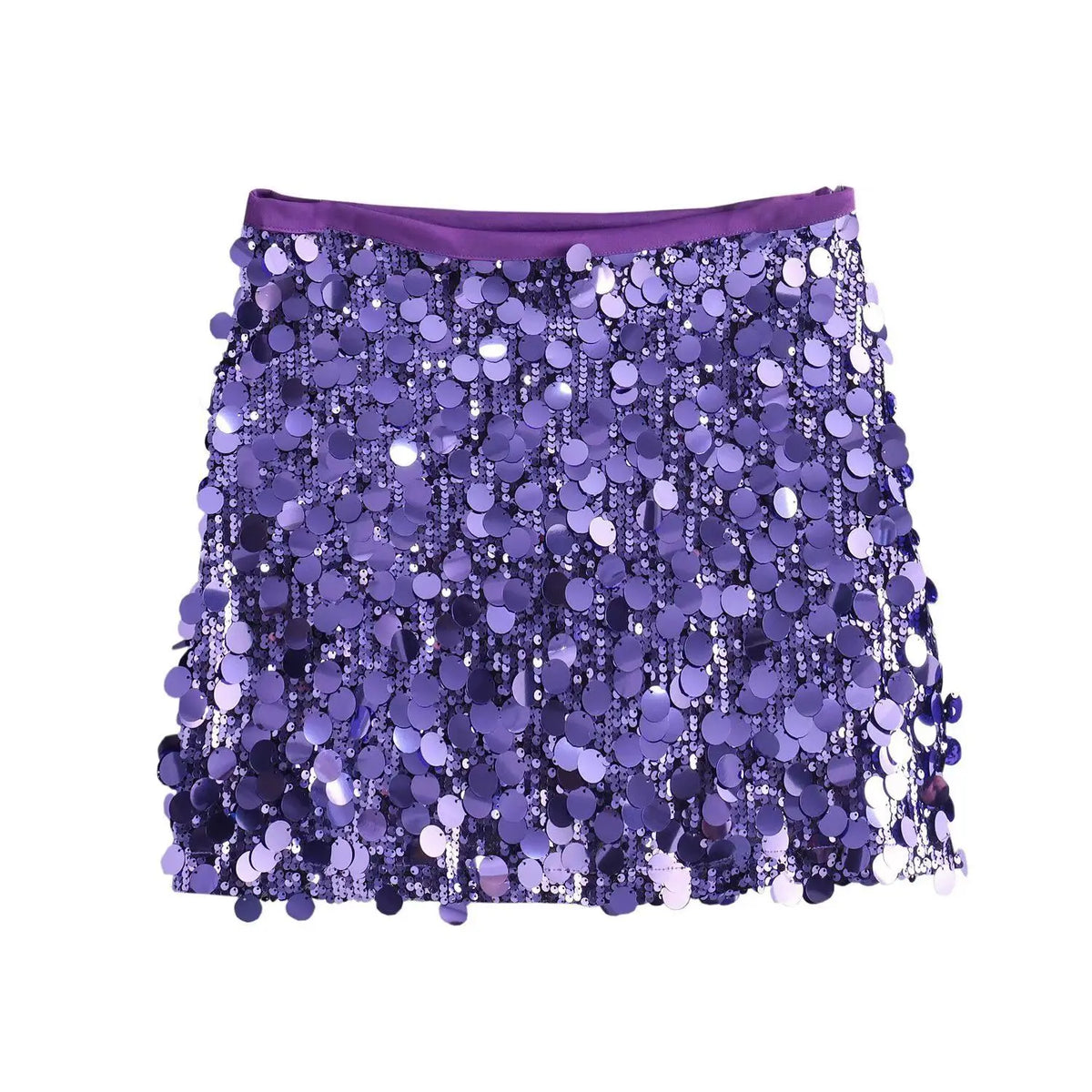 Sequined Solid Side-Zipper High-Waist Mini Skirt | Inspired by Winter