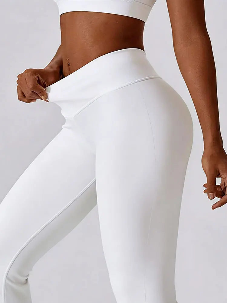 High Waist Flare Leggings Wide Leg Yoga Pants | Inspired by Wonyoung