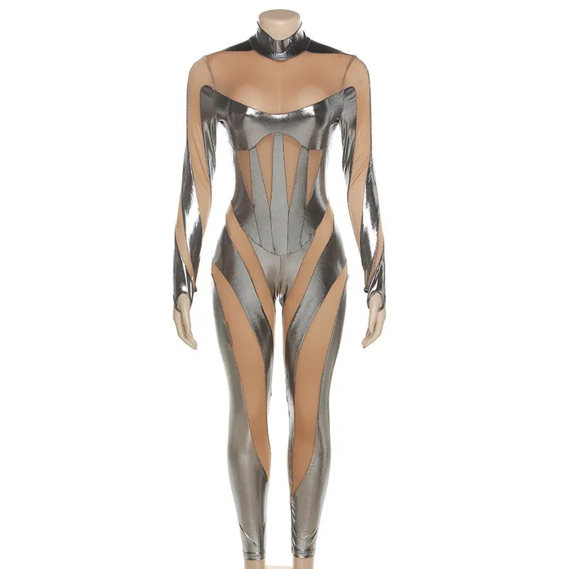Deus Ex Machina Jumpsuit Dance Costume Future Design Sense Bodysuit Gogo Dancer Costume Women Rave Outfit