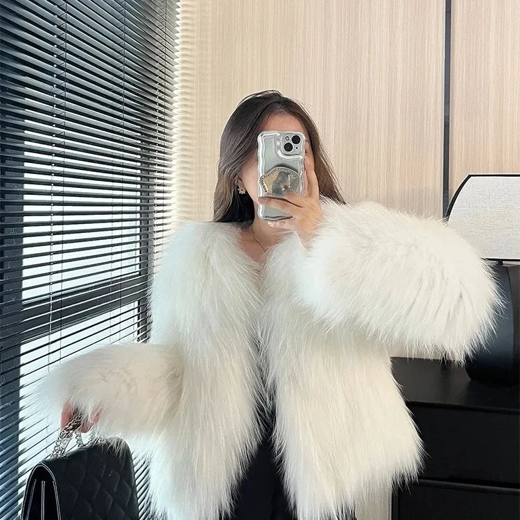 2025 Autumn/Winter New Imitation Fur Coat for Women Short Slim Young Style Hairy Coat Thicken Outer Wear Female Short Fur Coats