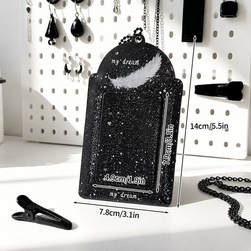 Kpop Photocard Holder PU Leather Photo Card Holder Idol Photocards Cover ID Card Sleeves Bag Charms Keychain Photo Album