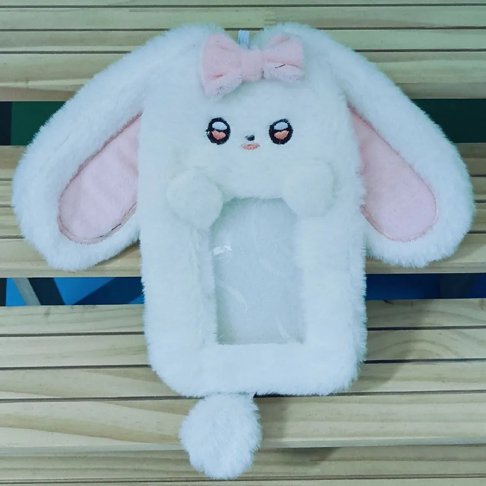 Cartoon Multifunctional Photocard Case Plush Big Eared Rabbit/Border Collie Card Case Rabbit/Dog/Cat Photo Card Holder Students