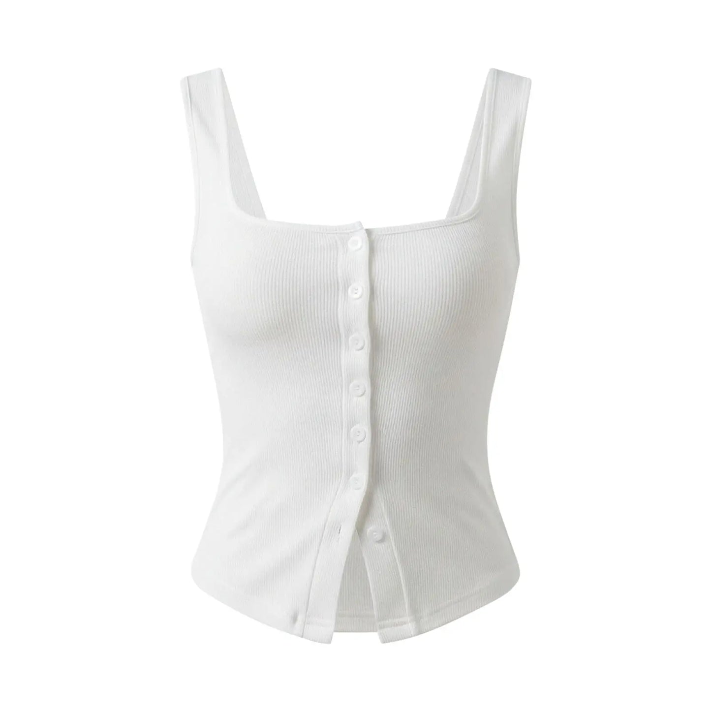 Y2k Sexy Tank Tops Ribbed Knitted Slim Fit Sleeveless Square Neck Women Vest Summer Streetwear Harajuku Stretchy Cropped Tops