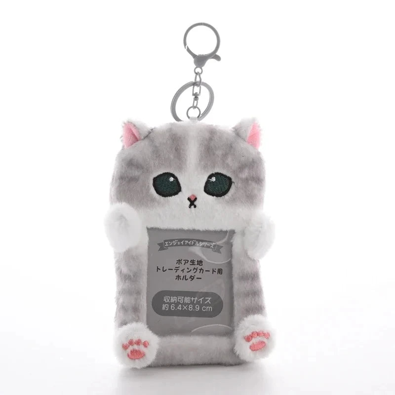 3 Inch Kpop Binder Plush Photocards Holder Keychains Hamster Cat Bear Panda Instax Mini Photo Album for Photographs Korea Idol