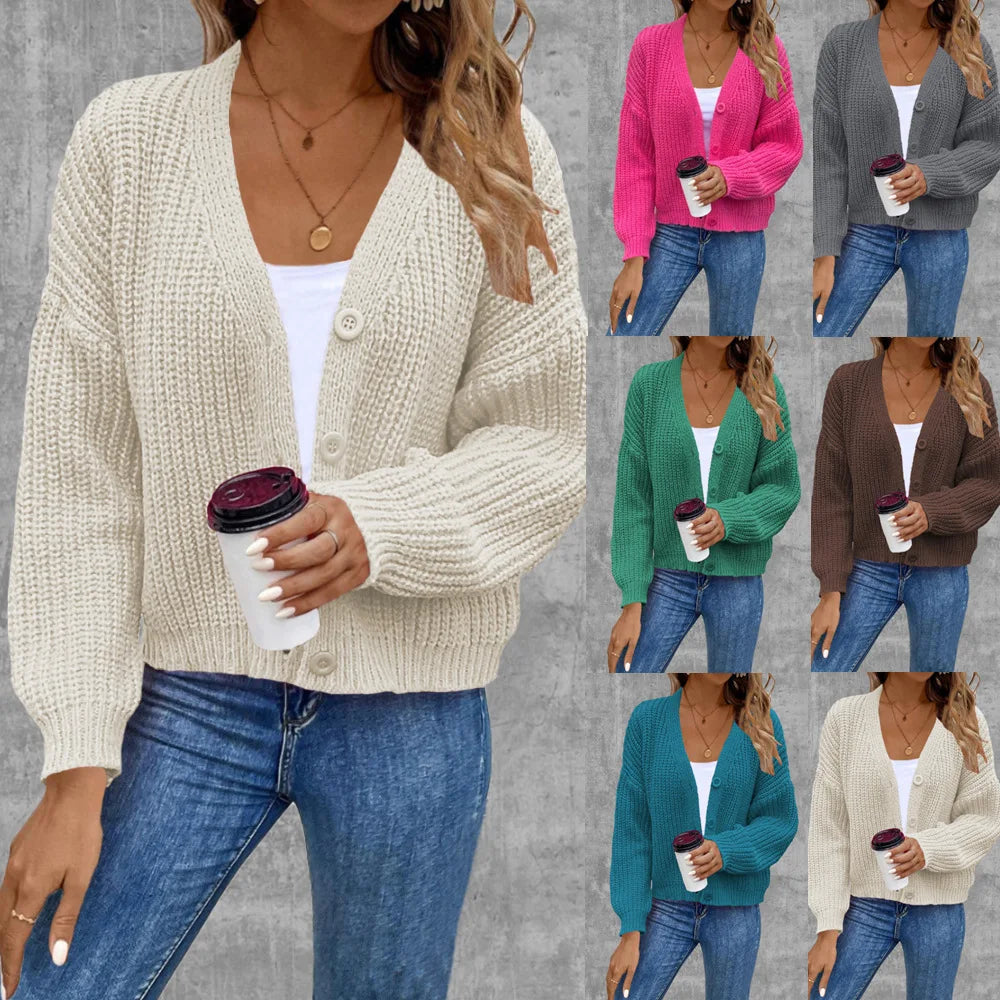 V-Neck Single Breasted Loose Knit Cardigan Coat | Inspired by Özge Törer