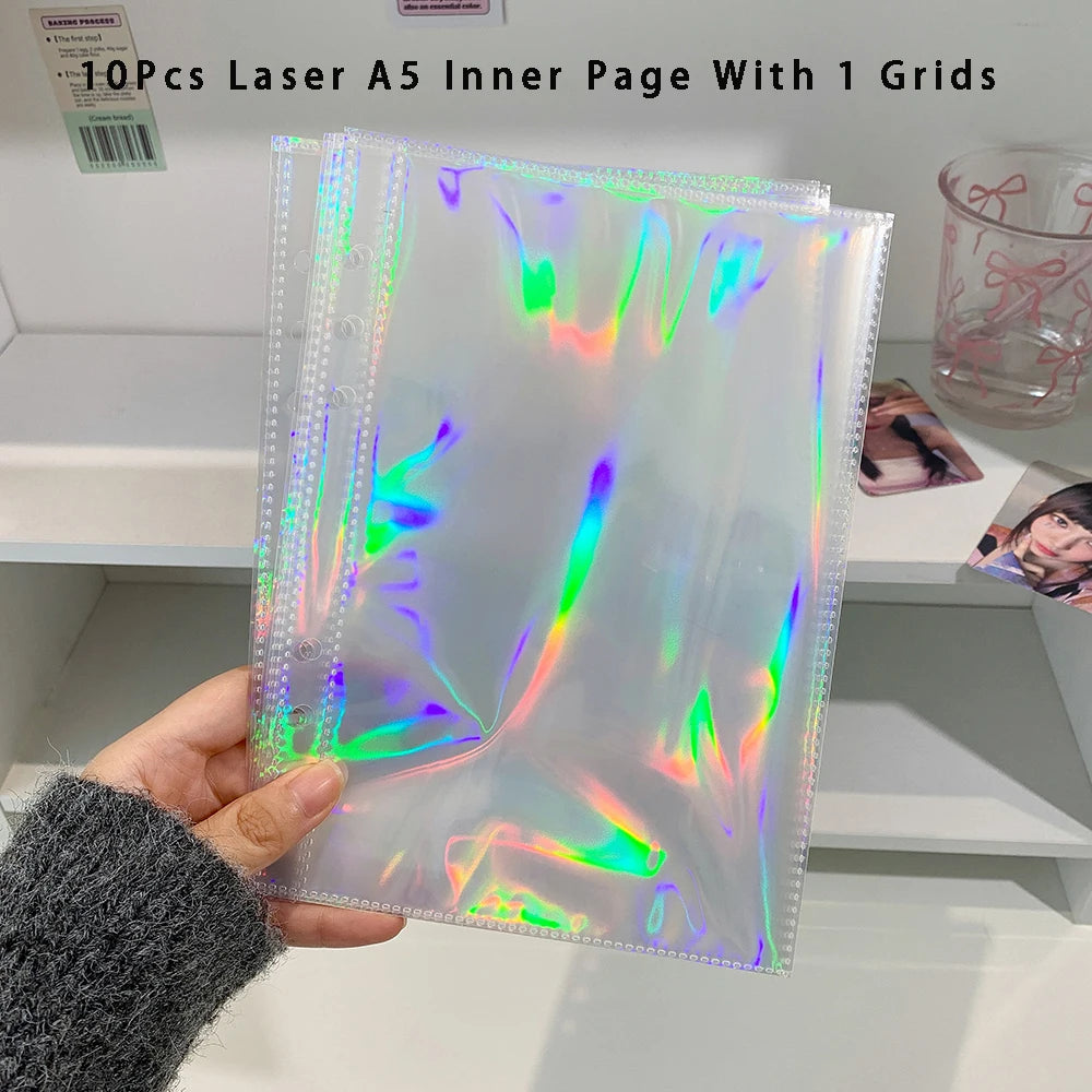 Hot selling Korean INS Fashion A5 PVC Zipper Loose leaf Album Cute Girl Idol Photos 4-Grid Storage Card Holder Photo Frame Gifts